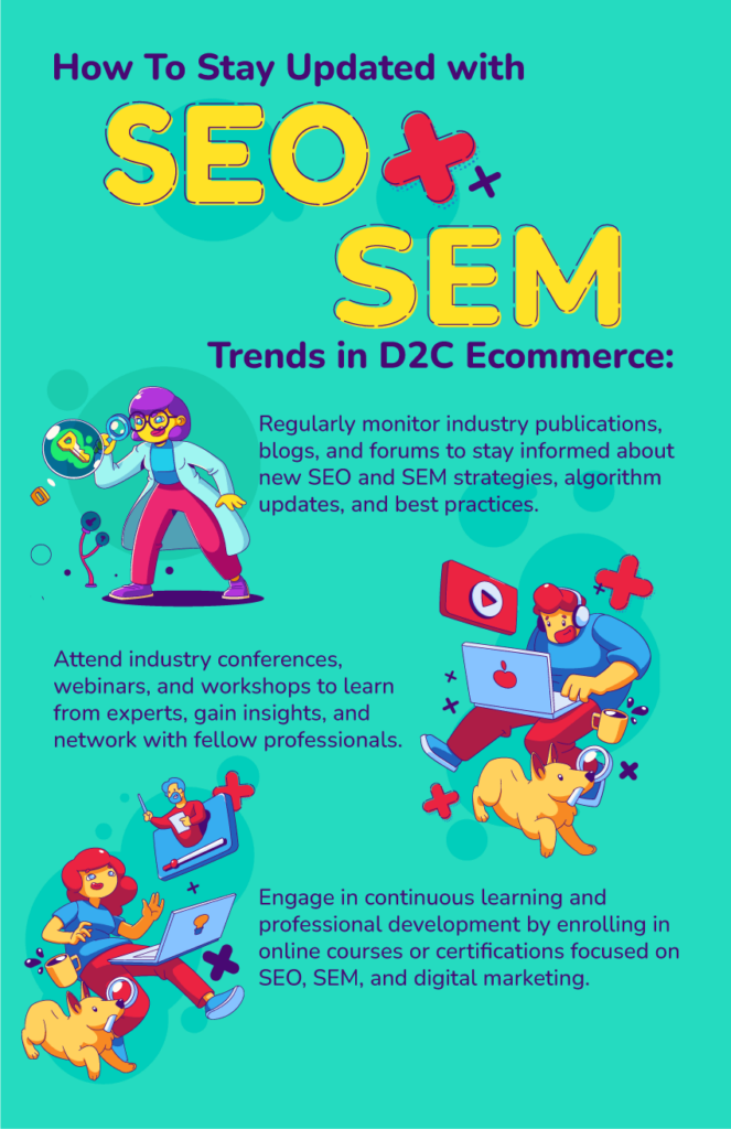 how to stay updated on seo and sem trends in D2C ecommerce
