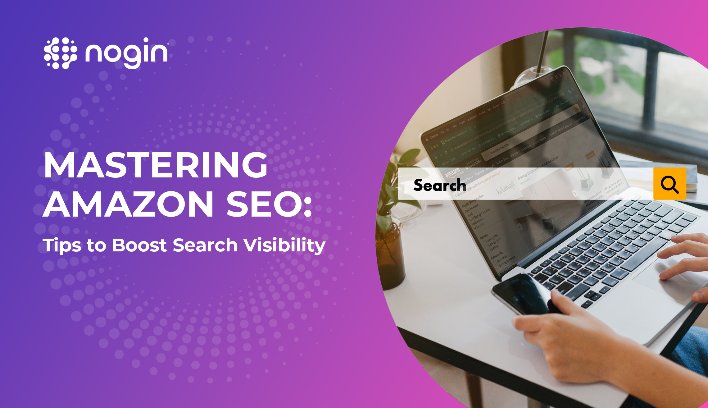 A graphic with the text: Tips to boost search visibility.